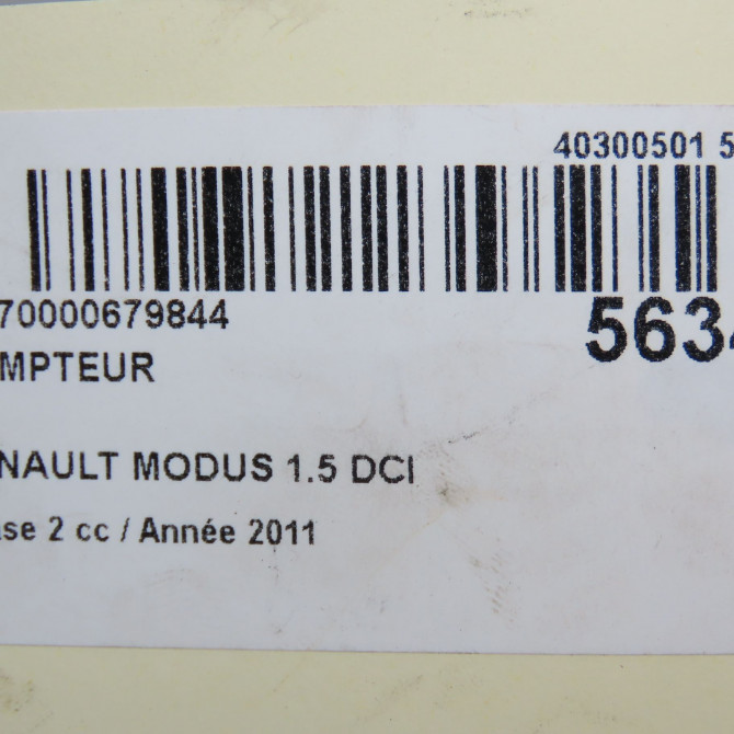 Compteur occasion RENAULT MODUS Phase 2 01-2008->12-2012 1.5 DCI 75ch 8200668078 6
