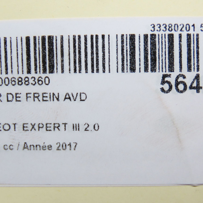 Etrier de frein avant droit occasion PEUGEOT EXPERT III phase 1 03-2016->... 2.0 BLUEHDI 120ch 1613260180 6