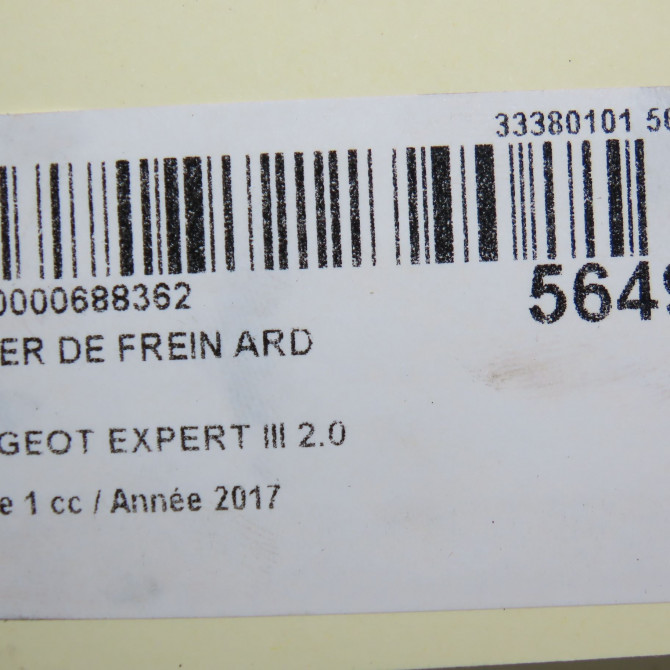 Etrier de frein arrière droit occasion PEUGEOT EXPERT III phase 1 03-2016->... 2.0 BLUEHDI 120ch 1617937680 6