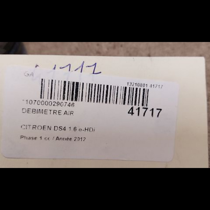 Debimetre air occasion CITROEN DS4 Phase 1 01-2011->03-2016 1.6 e-HDi 110ch 1920QV 4