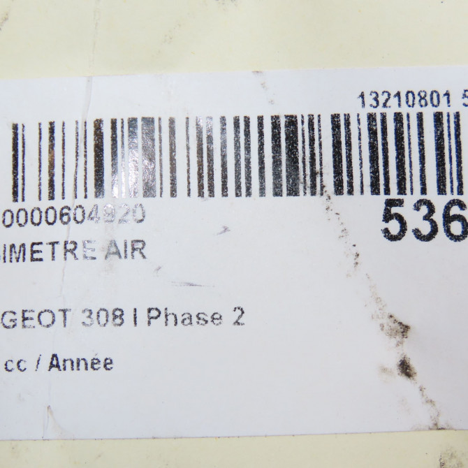 Debimetre air occasion PEUGEOT 308 I Phase 2 04-2011->11-2013 1920QV 7