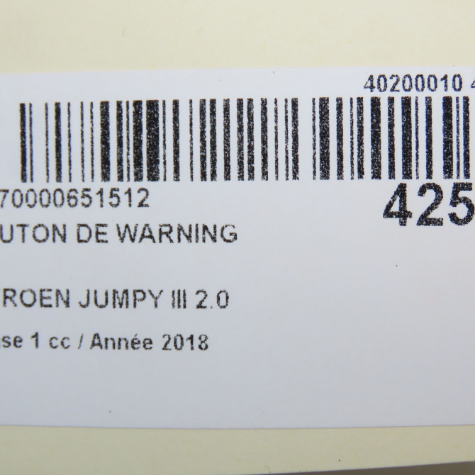 Bouton de warning occasion CITROEN 146 Phase 1 04-1995->04-1999 2.0 BLUEHDI 180ch 98091816ZD 5