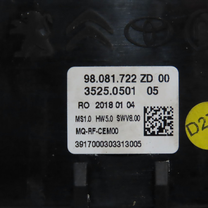 Commande de chauffage occasion CITROEN 146 Phase 1 04-1995->04-1999 2.0 BLUEHDI 180ch 98340416ZD 4