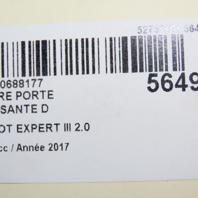 Serrure porte coulissante d occasion PEUGEOT EXPERT III phase 1 03-2016->... 2.0 BLUEHDI 120ch 9868214580 6