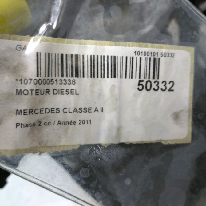 Moteur diesel occasion MERCEDES CLASSE A II Phase 2 04-2008->06-2012 A180 CDI 110ch 7