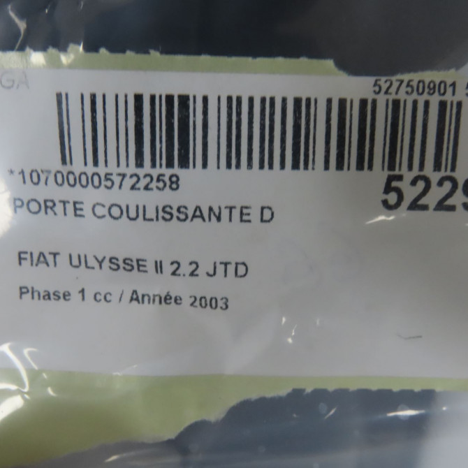 Porte coulissante d occasion FIAT ULYSSE II Phase 1 09-2002->06-2010 2.2 JTD 9459933187 4