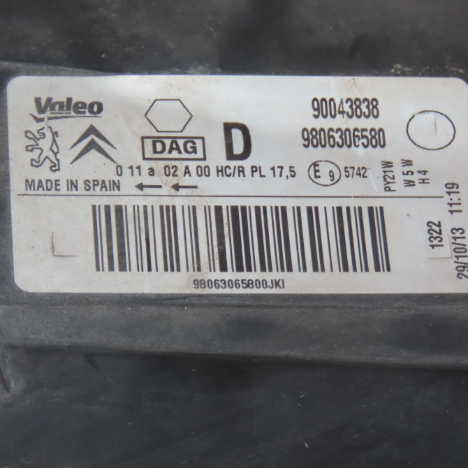 Phare droit occasion CITROEN BERLINGO II Phase 2 01-2012->01-2015 9806306580 4