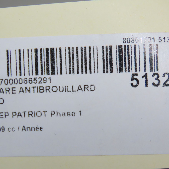 Phare antibrouillard avant droit occasion JEEP PATRIOT Phase 1 11-2007->12-2010 6
