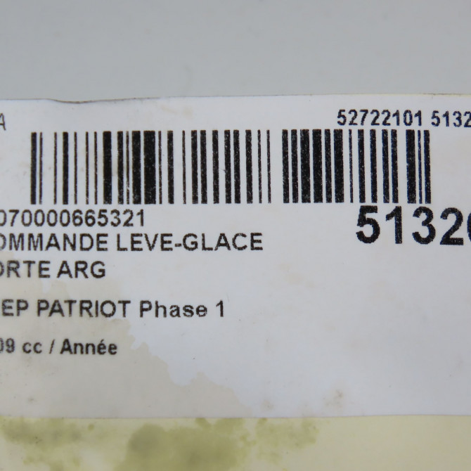 Commande leve-glace porte arrière gauche occasion JEEP PATRIOT Phase 1 11-2007->12-2010 5