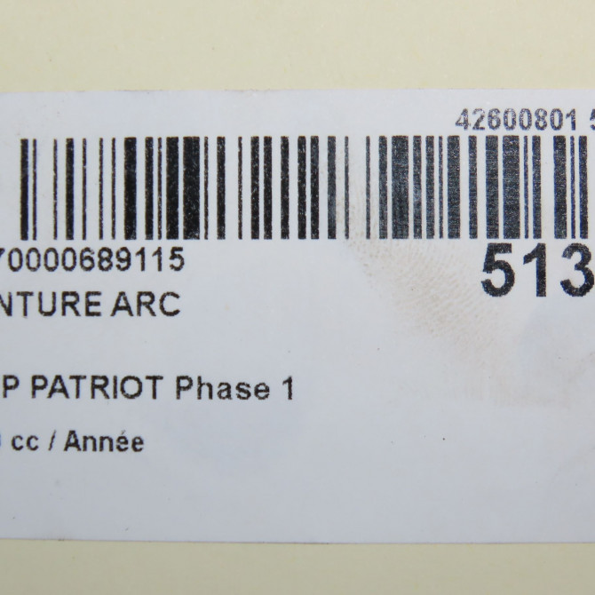 Ceinture arrière centrale occasion JEEP PATRIOT Phase 1 11-2007->12-2010 5
