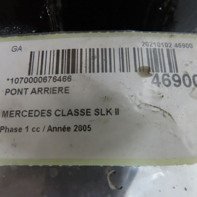 Pont arriere occasion MERCEDES CLASSE SLK II Phase 1 03-2004->04-2008 200K 163ch 1713500514 6
