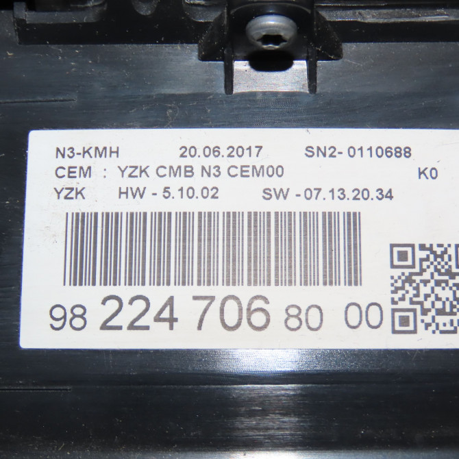 Compteur occasion PEUGEOT EXPERT III phase 1 03-2016->... 2.0 BLUEHDI 120ch 9842119280 4