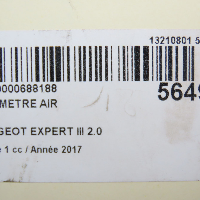 Debimetre air occasion PEUGEOT EXPERT III phase 1 03-2016->... 2.0 BLUEHDI 120ch 1920QV 7