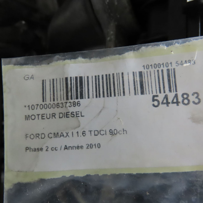 Moteur diesel occasion FORD CMAX I Phase 2 03-2007->09-2010 1.6 TDCI 90ch 1699880 6