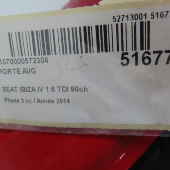 Porte avant gauche occasion SEAT IBIZA IV IBIZA IV Phase 2 2012-02-01->2016-03-31 1.6 TDI 90ch 6J3831055 4