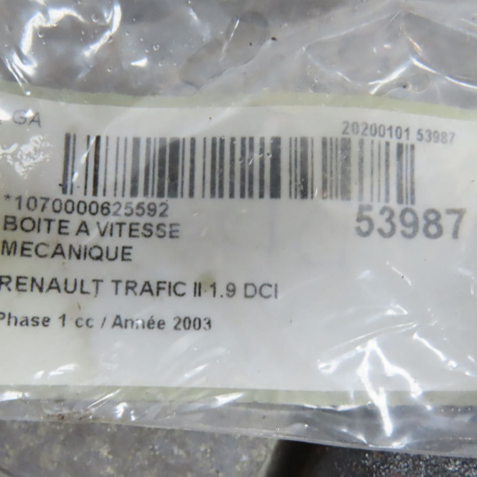 Boîte à vitesse mecanique occasion RENAULT TRAFIC II Phase 1 10-2001->08-2006 1.9 DCI 8v 80ch 7701478258 7