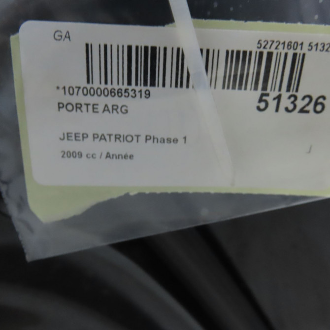 Porte arrière gauche occasion JEEP PATRIOT Phase 1 11-2007->12-2010 6