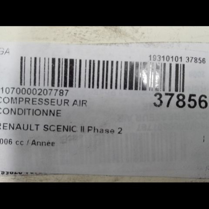 Compresseur air conditionne occasion RENAULT SCENIC II Phase 2 09-2006->04-2009 8200940233 4