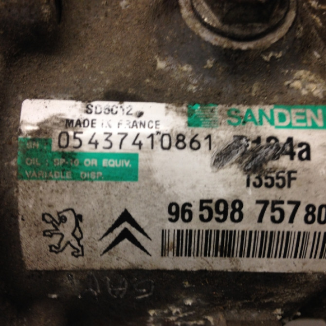 Compresseur air conditionne occasion PEUGEOT 207 Phase 1 04-2006->06-2013 9659875780 4