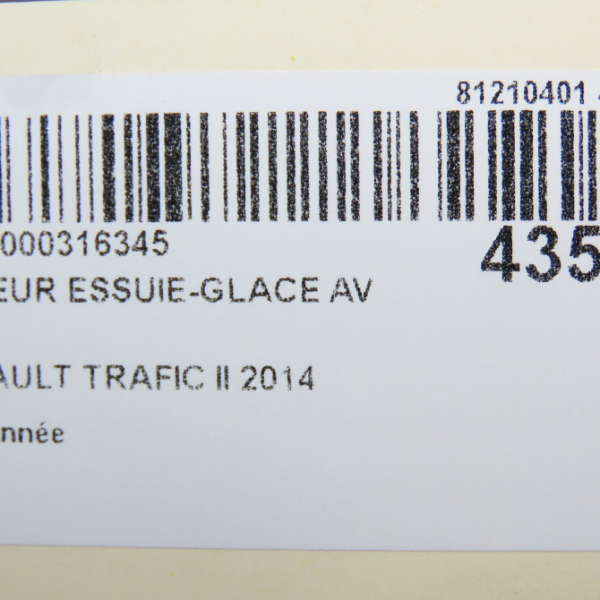 Moteur essuie-glace avant occasion RENAULT TRAFIC II 7701055893 7