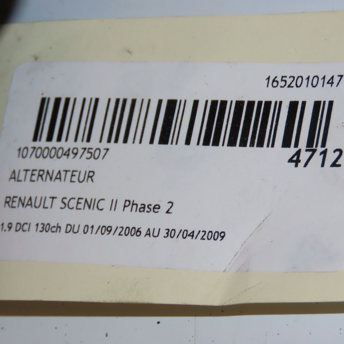Alternateur occasion RENAULT SCENIC II Phase 2 09-2006->04-2009 1.9 DCI 130ch 8200667618 4