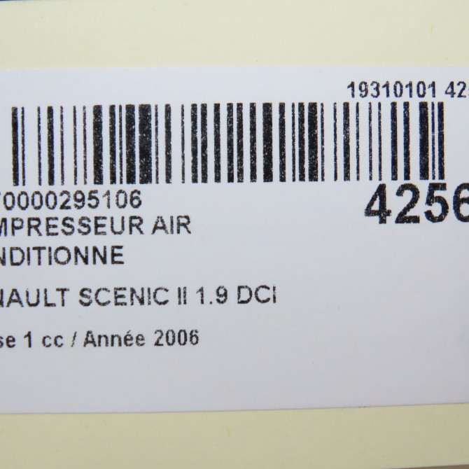 Compresseur air conditionne occasion RENAULT SCENIC II Phase 1 03-2004->09-2006 1.9 DCI 125ch 8200940233 8