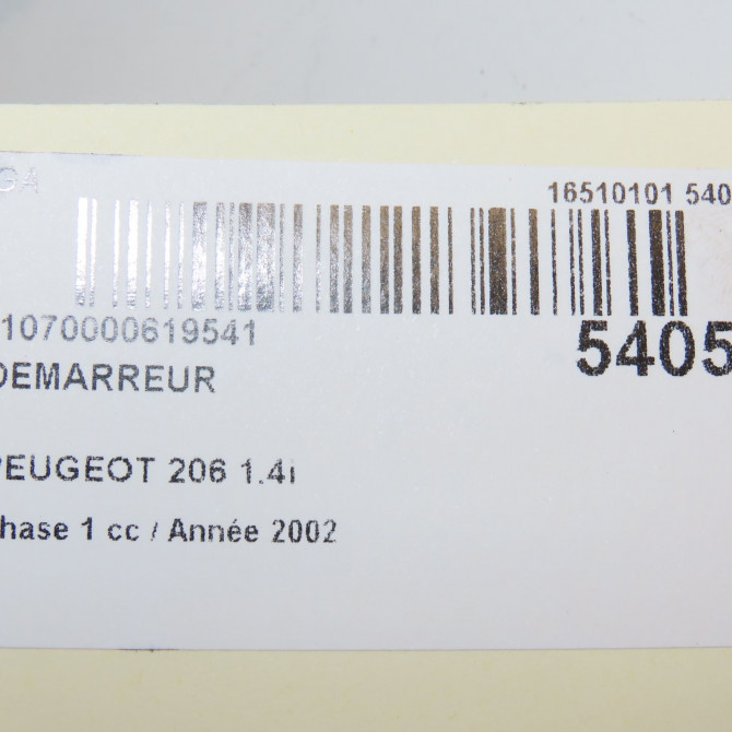 Démarreur occasion PEUGEOT 206 Phase 1 09-1998->03-2009 1.4i 5802C9 7