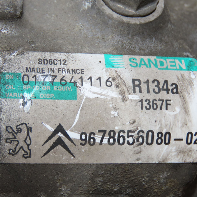 Compresseur air conditionne occasion PEUGEOT 207 Phase 1 04-2006->06-2013 1.6 HDI 8v 92ch 9822826880 7