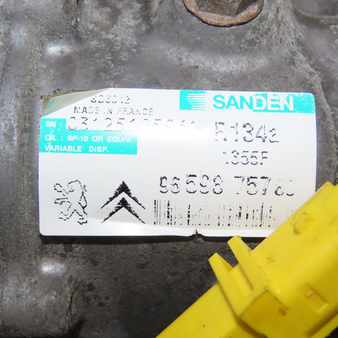 Compresseur air conditionne occasion CITROEN BERLINGO II Phase 1 05-2008->01-2012 1.6 HDI 16v 75ch 9822826880 7