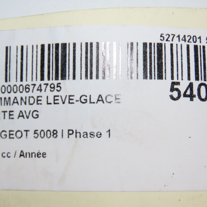 Commande lève-glace porte avant gauche occasion PEUGEOT 5008 I Phase 1 11-2009->12-2013 6490X6 8