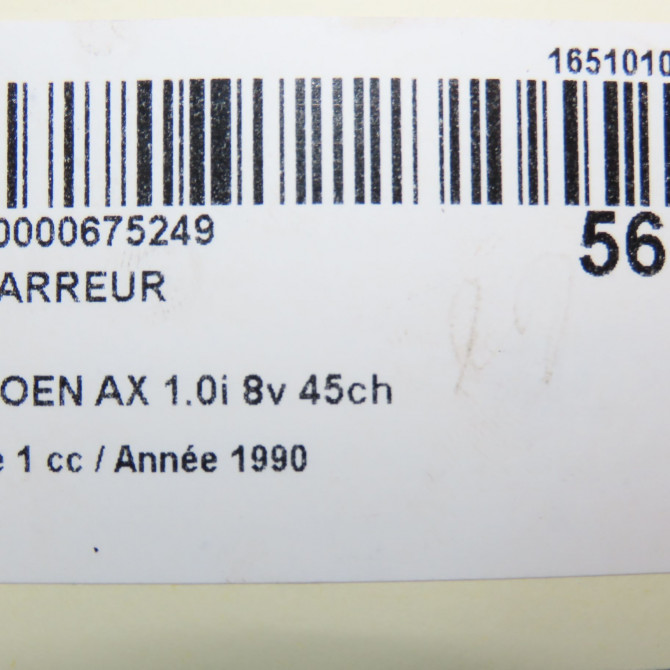 Démarreur occasion CITROEN AX Phase 1 01-1987->06-1991 1.0i 8v 45ch 5802C9 7