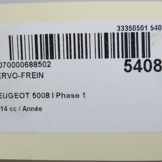 Servo-frein occasion PEUGEOT 5008 I Phase 1 11-2009->12-2013 1611244480 5