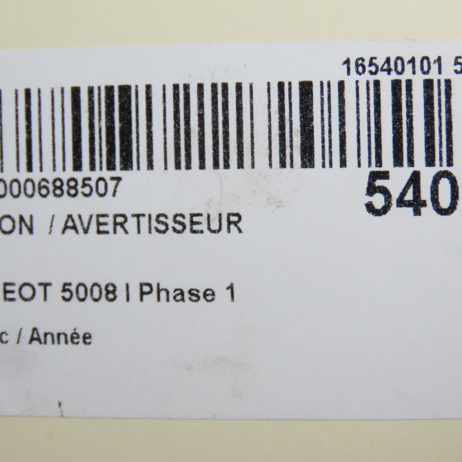 Klaxon  / avertisseur occasion PEUGEOT 5008 I Phase 1 11-2009->12-2013 6236H9 6