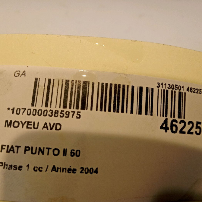 Moyeu avd occasion FIAT PUNTO II Phase 1 10-1999->05-2003 60 7608131 4