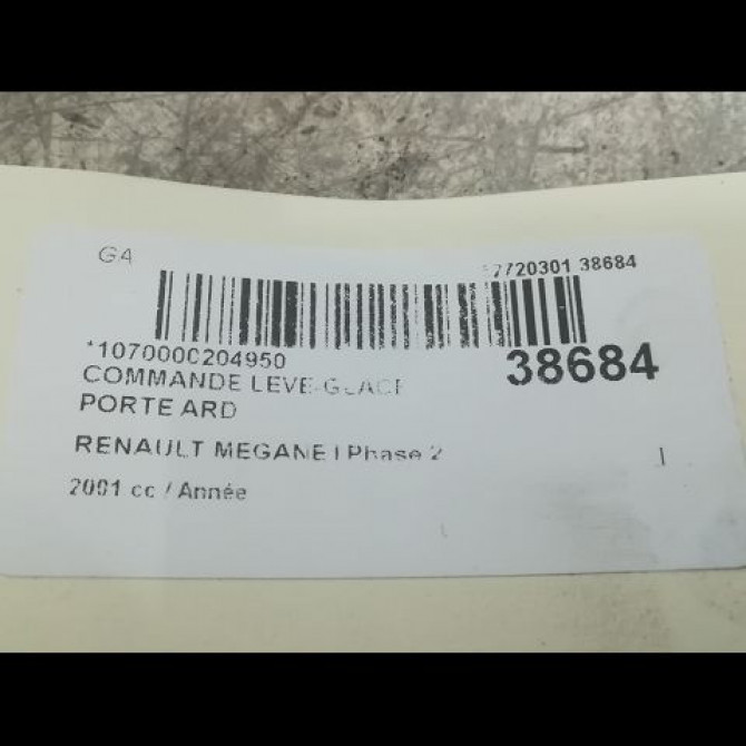 Commande leve-glace porte arrière droite occasion RENAULT MEGANE I Phase 2 03-1999->06-2003 7700429998 3