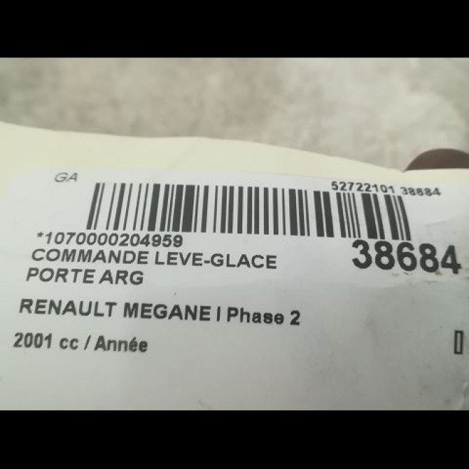 Commande leve-glace porte arrière gauche occasion RENAULT MEGANE I Phase 2 03-1999->06-2003 7700429998 3
