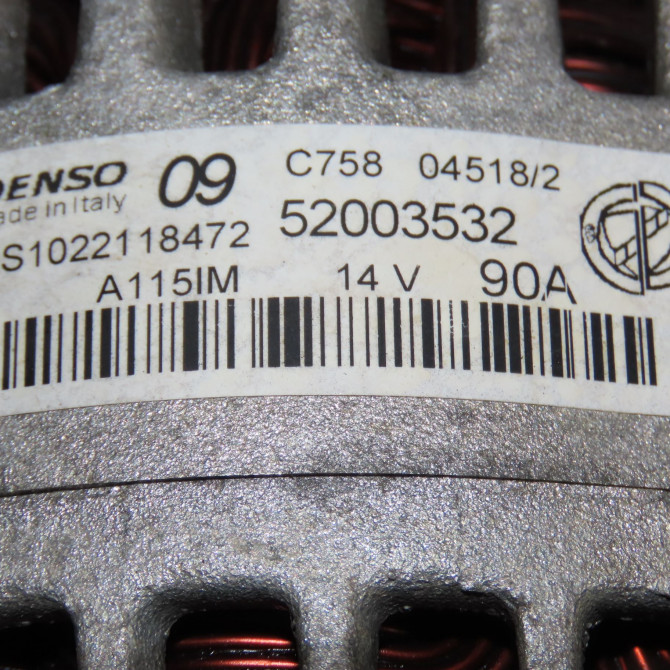 Alternateur occasion FIAT TIPO II Phase 1 12-2015->... 1.4i 95ch 52003532 5