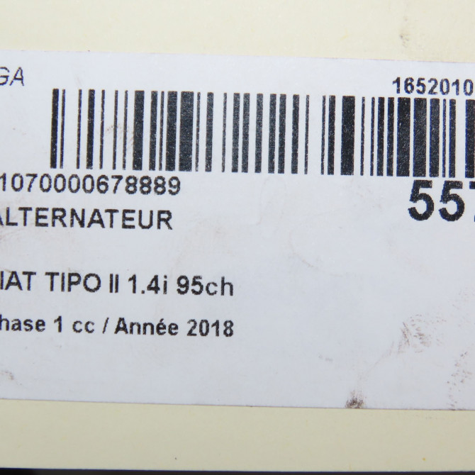 Alternateur occasion FIAT TIPO II Phase 1 12-2015->... 1.4i 95ch 52003532 7