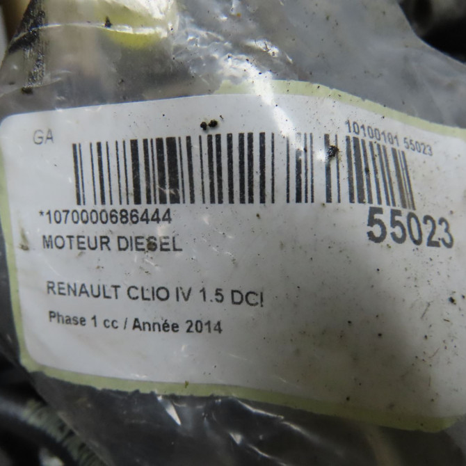 Moteur diesel occasion RENAULT CLIO IV Phase 1 07-2012->... 1.5 DCI 90ch 8201535502 7