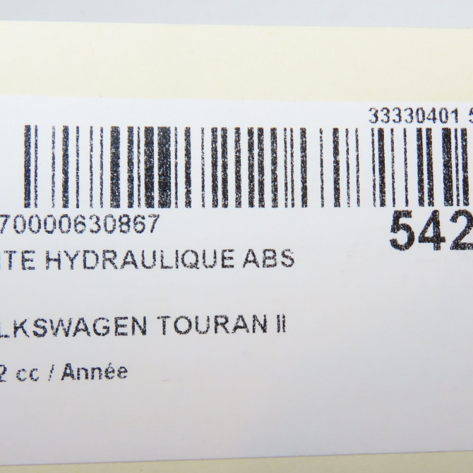 Unité hydraulique ABS occasion VOLKSWAGEN TOURAN II Phase 1 09-2010->12-2015 1K0614517DEBEF 8