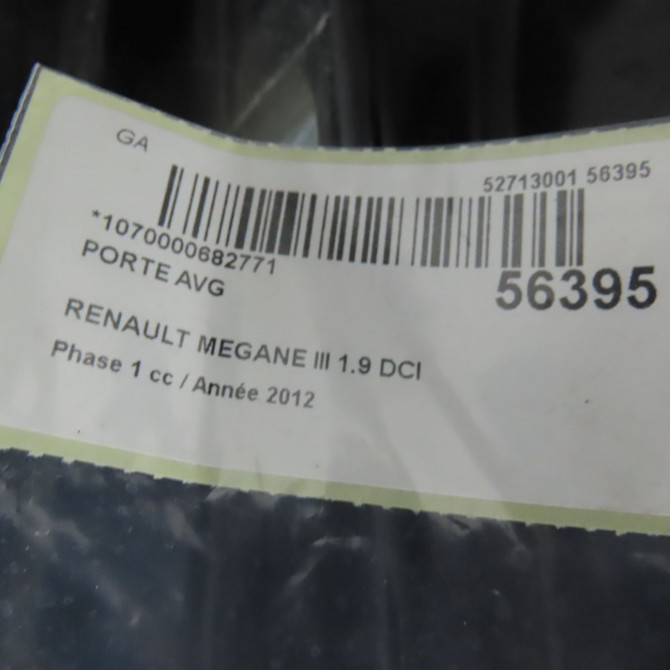 Porte avant gauche occasion RENAULT MEGANE III Phase 1 11-2008->01-2012 1.9 DCI 130ch 801016886R 5