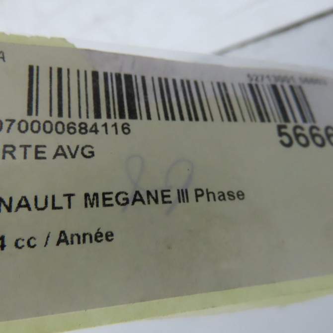 Porte avant gauche occasion RENAULT MEGANE III Phase 3 10-2013->... 801016886R 4