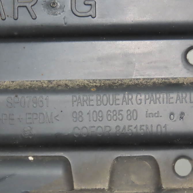 Pare-boue arrière gauche occasion PEUGEOT EXPERT III phase 1 03-2016->... 2.0 BLUEHDI 120ch 9857657880 3