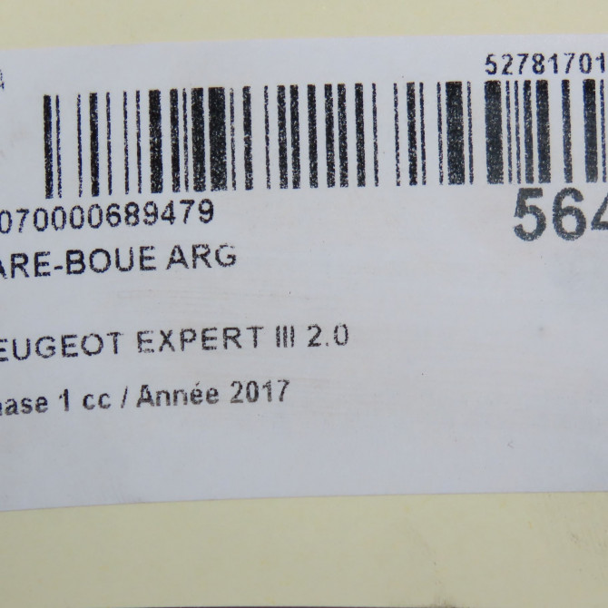 Pare-boue arrière gauche occasion PEUGEOT EXPERT III phase 1 03-2016->... 2.0 BLUEHDI 120ch 9857657880 5