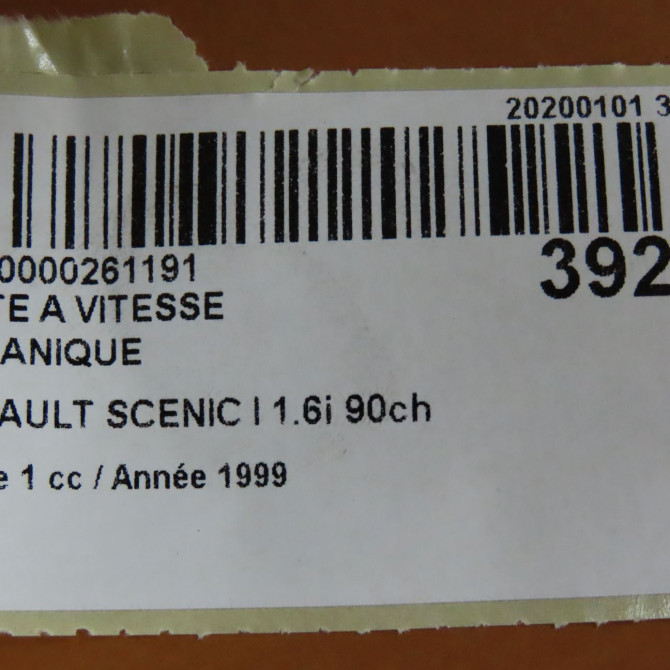 Boîte à vitesse mecanique occasion RENAULT SCENIC I Phase 1 09-1996->08-1999 1.6i 90ch 7701706345 6