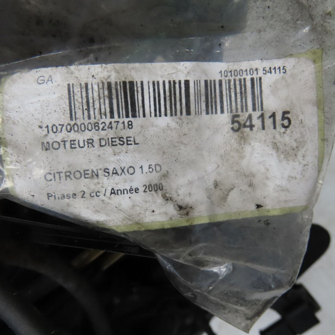 Moteur diesel occasion CITROEN SAXO Phase 2 09-1999->12-2004 1.5D 1357H 6