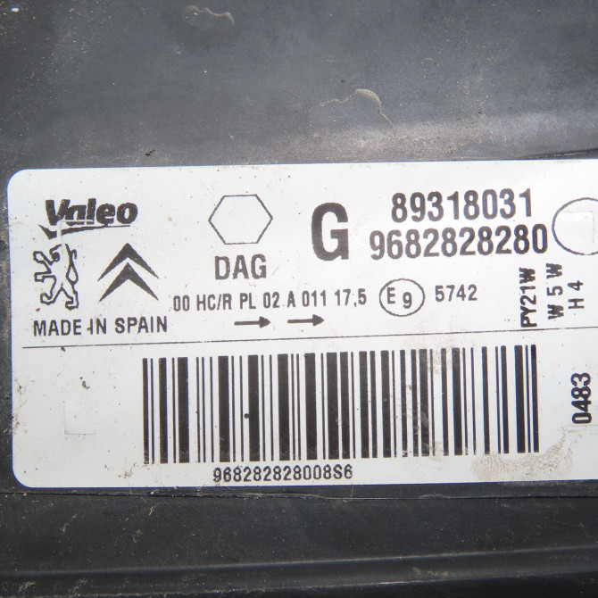 Phare gauche occasion PEUGEOT PARTNER II Phase 3 04-2015->... 1.6 BlueHDI 100ch 6208K6 4