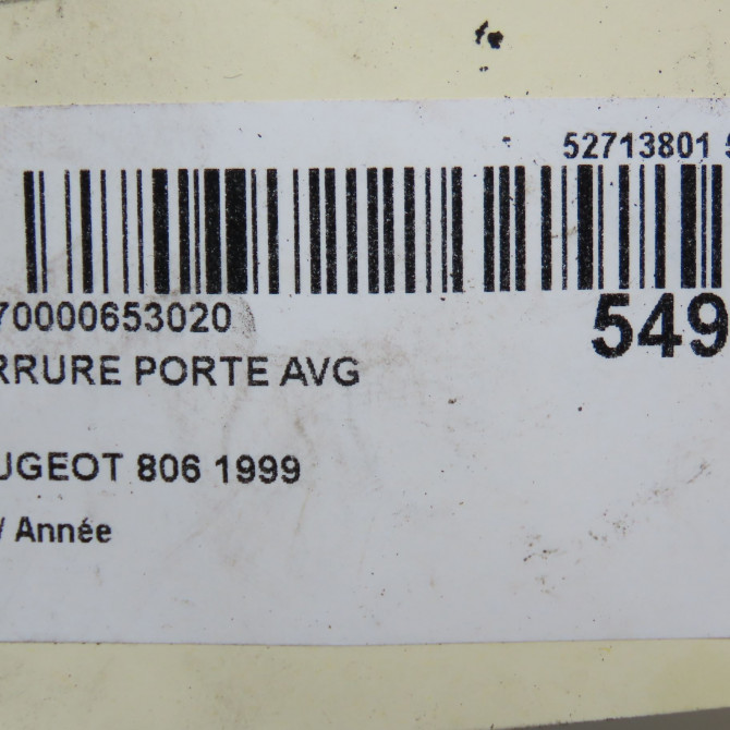 Serrure porte avg occasion PEUGEOT 806 9135C4 5