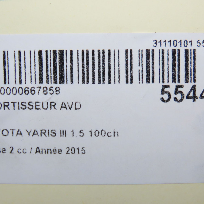 Amortisseur avant droit occasion TOYOTA YARIS III Phase 2 06-2014->... 1.5 100ch 485100DA21 6