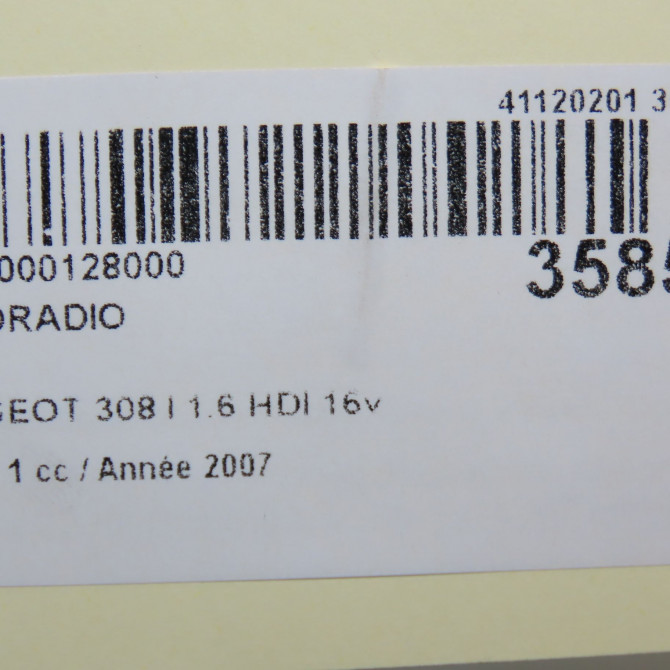 Autoradio occasion PEUGEOT 308 I Phase 1 09-2007->03-2011 1.6 HDI 16v 110ch 16077681XH 6